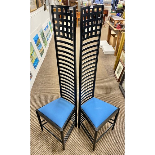 608 - Two reproduction Mackintosh style high back chairs