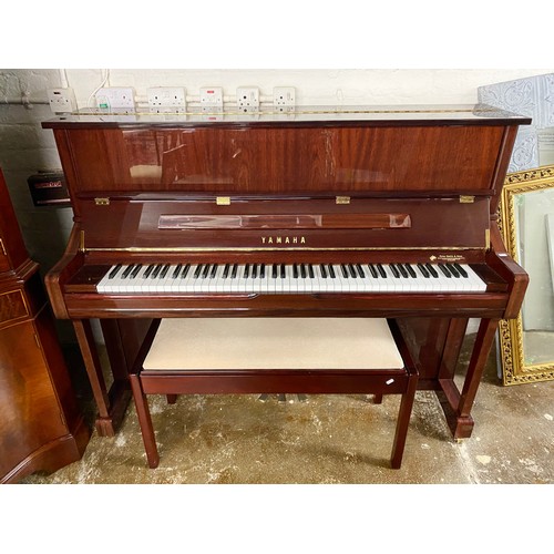 598 - Yamaha model U1 mahogany upright piano with stool