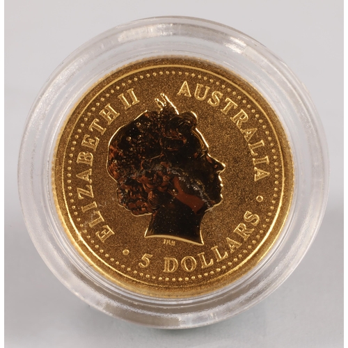 114 - 'The Australian Nugget' 2000, gold proof 1/20oz coin