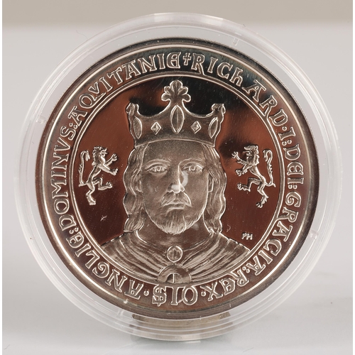 120 - King Richard the Lionheart silver proof crown British Virgin Islands 