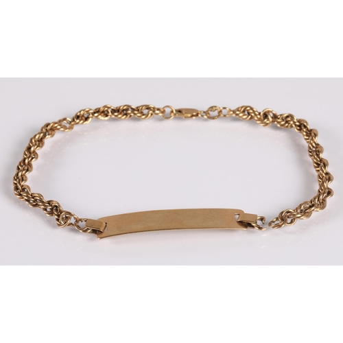 129 - 10K gold identity bracelet (damaged) 5g