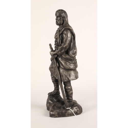 33 - Bronzed figure of William Wallace, signed S. Campbell, Out of Hand