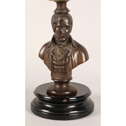 41 - Oil lamp in the form of bronzed bust of Burns