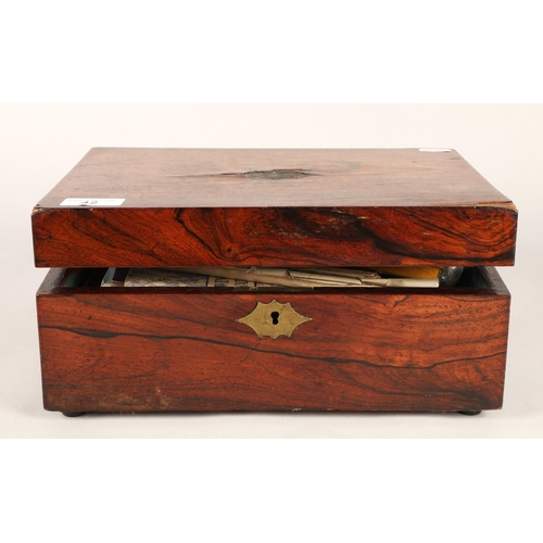 42 - Wooden box containing assorted ephemera to include local history interest, mining history, fossils s... 