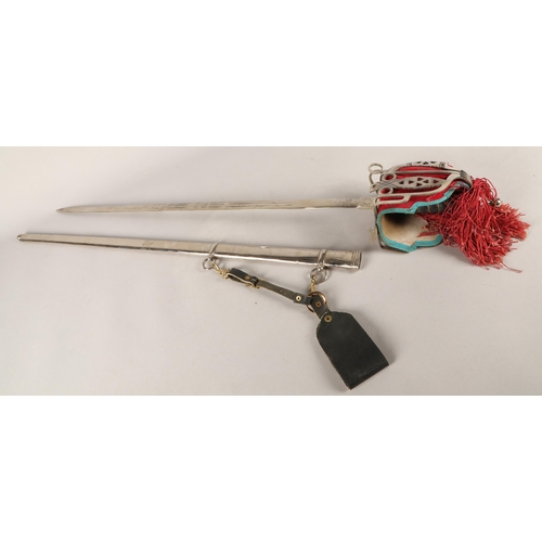 363 - Reproduction basket hilt sword and scabbard