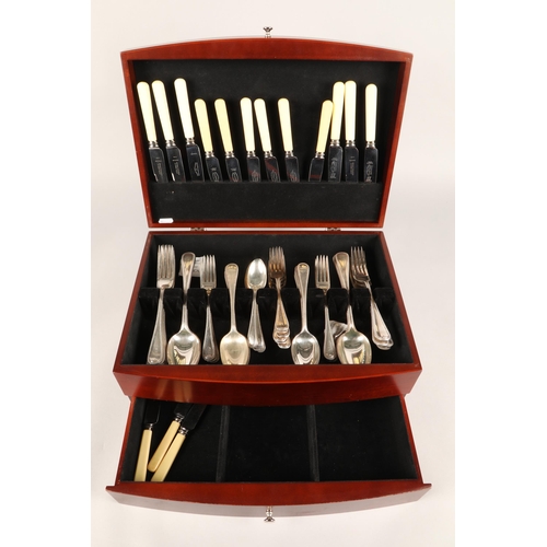 380 - Canteen of bead pattern EP cutlery with fitted drawer