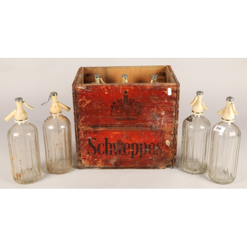 518 - Schweppes Original fifteen soda siphon bottles and box