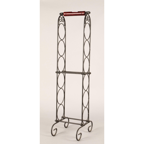 575 - Six bottle metal framed wine rack