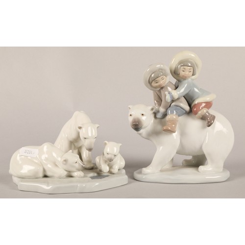 326 - Seven Lladro polar bear figurines (7)