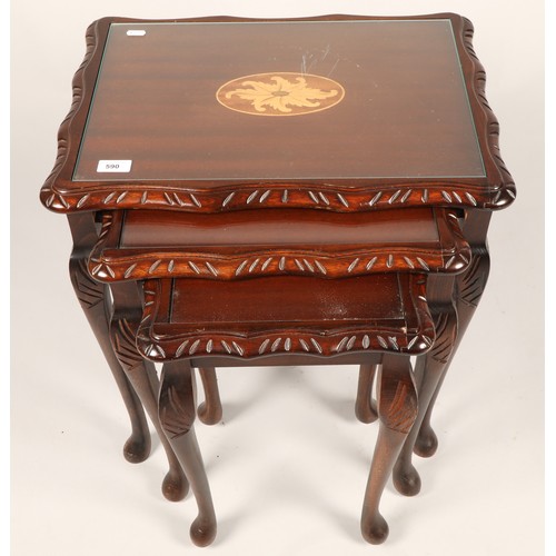 590 - Nest of three mahogany tables