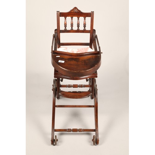 592 - Antique high chair with cushion