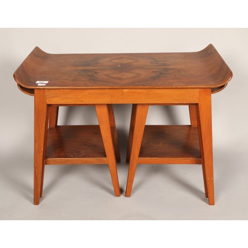 657 - Mid-century walnut nest of tables