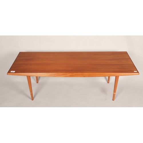 658 - Gordon Russel teak mid-century coffee table, 122cm w x 44cm d x 40cm h