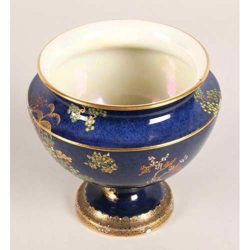 194 - Carlton Ware bleu Pagoda footed bowl, 15cm h. 