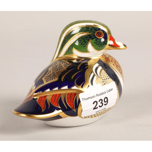 239 - Royal Crown Derby 'Carolina Duck' paperweight with box