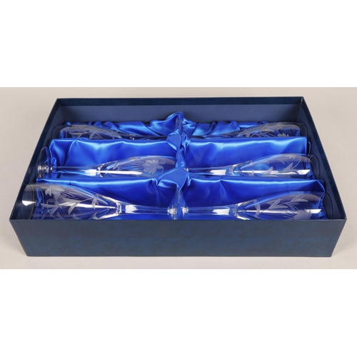 247 - Gleneagles Crystal boxed set of six 'Springtime' flutes