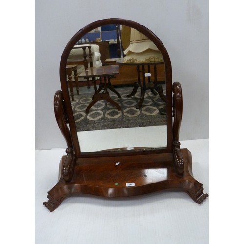 297 - Victorian mahogany dressing mirror (mirror a/f).