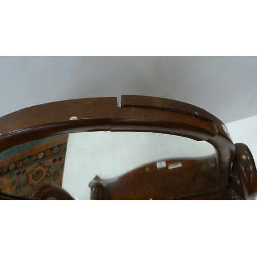 297 - Victorian mahogany dressing mirror (mirror a/f).