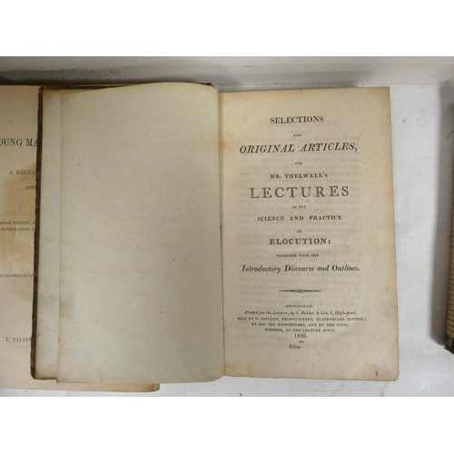 208 - THELWALL (JOHN).  Selections and Original Articles for Mr Thelwall`s Lectures on the Scien... 