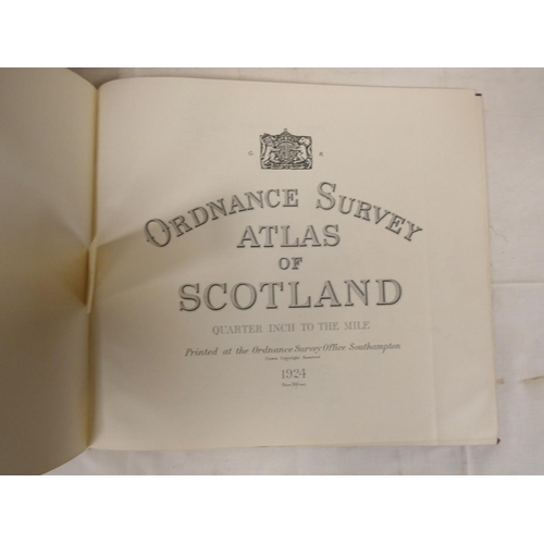 227 - Ordnance Survey.  Atlas of Scotland. Linen backed double page & fldg. maps. Oblong quarto. Orig.... 