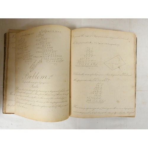 233 - HALSALL EDWARD.  Early 19th century manuscript mathematical text book, well written in ink... 