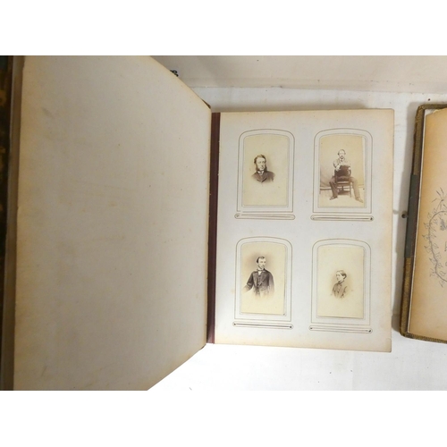 234 - Photographs.  Victorian quarto album in panelled leather containing carte de visite portrait photogr... 