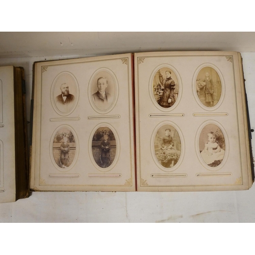 234 - Photographs.  Victorian quarto album in panelled leather containing carte de visite portrait photogr... 