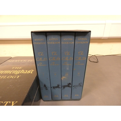 242 - FOLIO SOCIETY.  Mervyn Peake, The Gormenghast Trilogy, 3 vols. in slip case; also Anton Chekhov... 