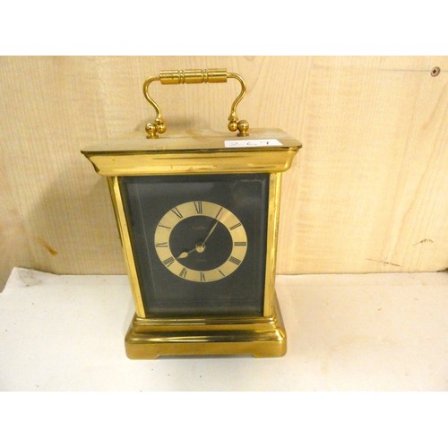 269 - Brass Kundo quartz carriage clock.