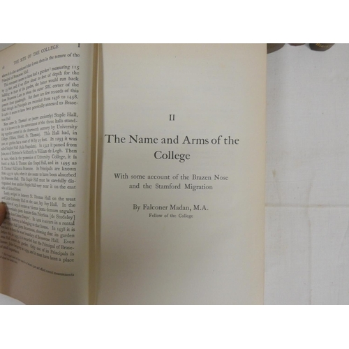 262 - BRASENOSE COLLEGE.  Quatercentenary Monographs. 2 vols. Illus. Orig. dark cloth. Oxford, 1909; also ... 