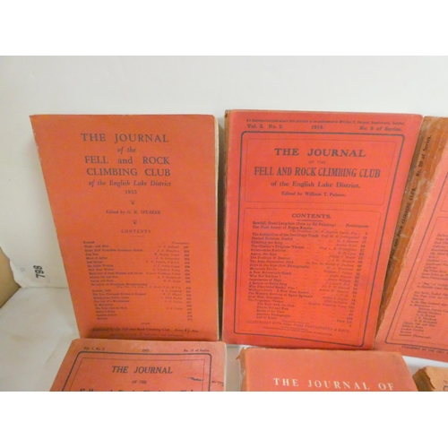 275 - FELL & ROCK CLIMBING CLUB.  Journals for 1914, 1920, 1921, 1925, 1926, 1928, 1929, 193... 