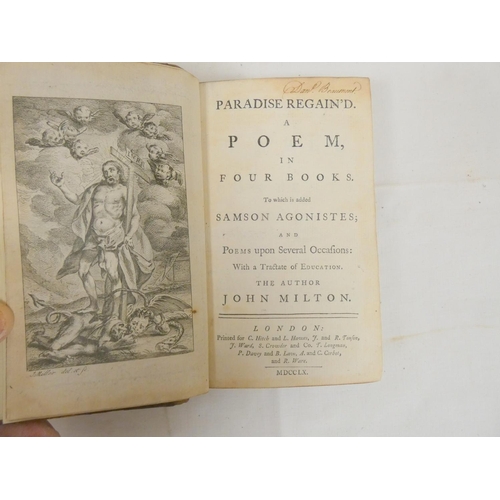 281 - MILTON JOHN.  Paradise Lost. Eng. frontis & plates by Hayman (12 as called for but no ... 