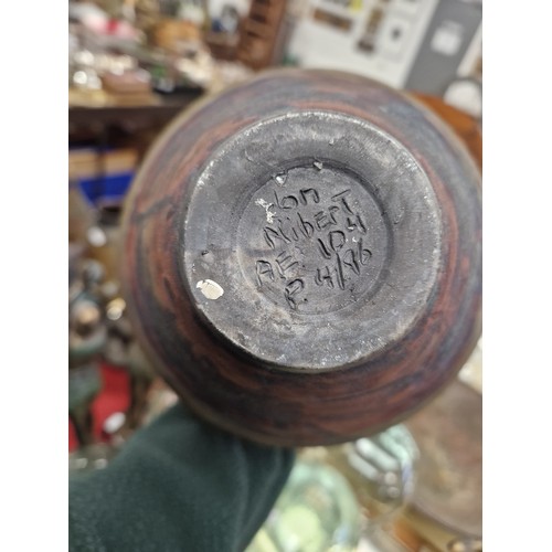 291 - Three pieces of Don Nibert studio ware, crackle ware vase. No 30/60, large bowl, and another vase (3... 