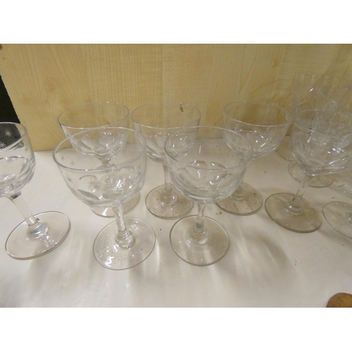 22 - Collection of cut and other glassware to include vase, drinking glasses etc.