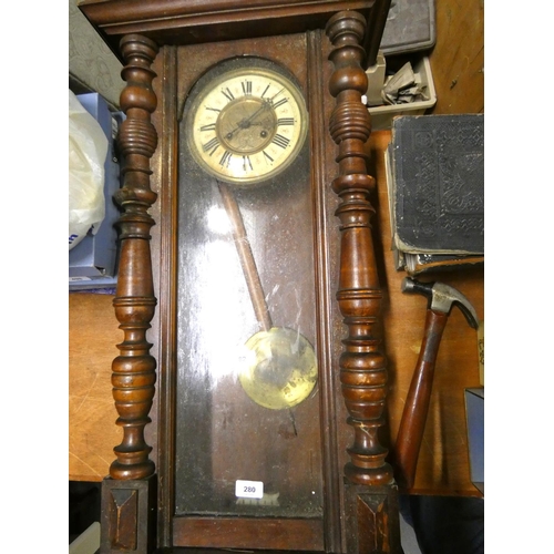 82 - Large mahogany Vienna style wall clock.