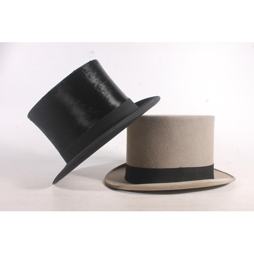 12 - Tress & Co. of London grey top hat and a Walter Barnard black top hat.