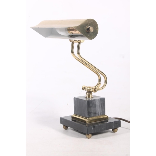 23 - Modern Art Deco style brass desktop reading lamp.