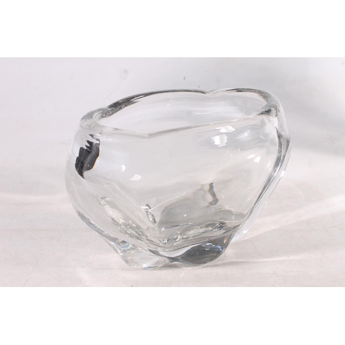 27 - Cut-glass vase, and a Whitefriars style clear glass, largest 24cm high.