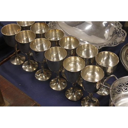 53 - Silver-plated baskets, goblets, etc.