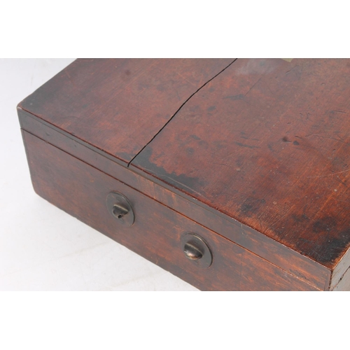 6 - 19th century canteen, empty, 48cm wide.