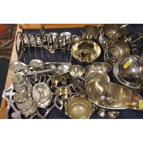 60 - Silver-plated items to include a teapot, jug, etc.