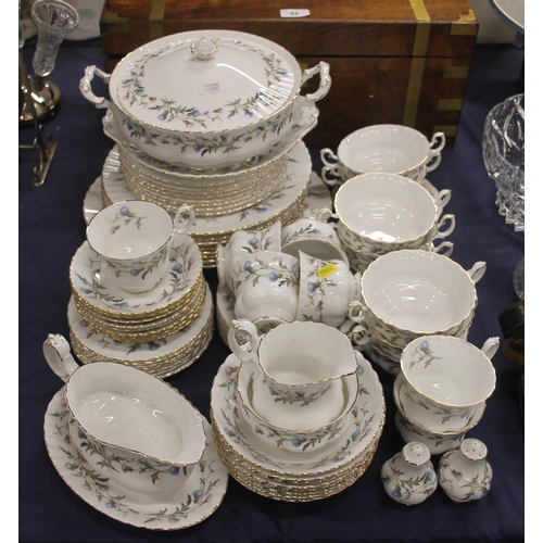 65 - Royal Albert Brigadoon part dinner and teaset to include tureens, cups and saucers, a gravy boat, et... 