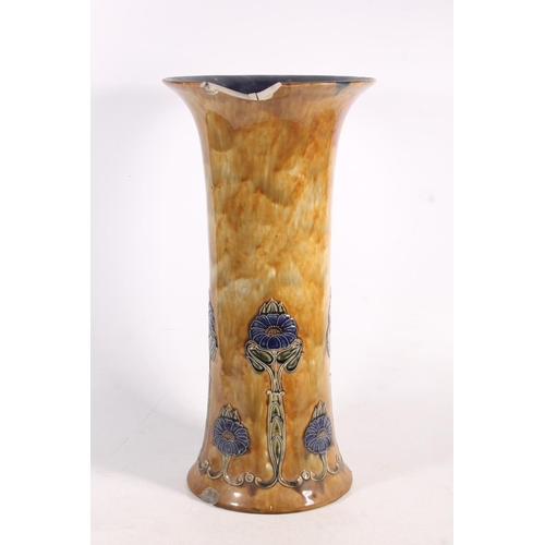 73 - Doulton Lambeth stoneware umbrella stand, 52cm high.  (a/f)