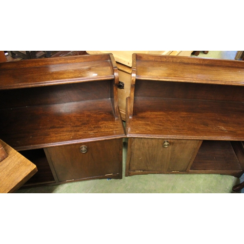 690 - Pair of mahogany cabinets with single drop down door.