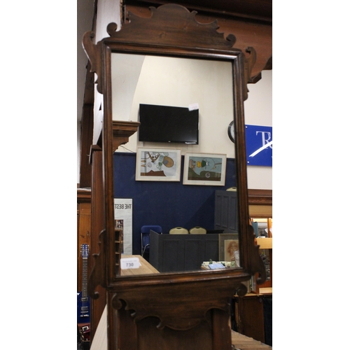 730 - Mahogany carved fretwork framed wall mirror.