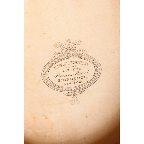 125 - Victorian Malacca cane with Indian white metal top, and a top hat (2)