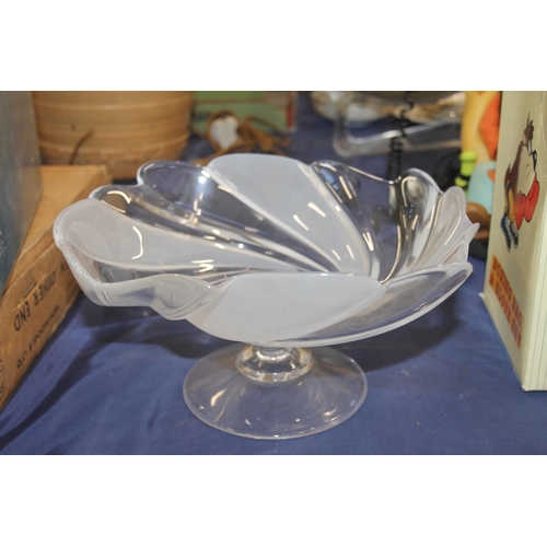 138 - French Crystal Durand glass pedestal bowl.