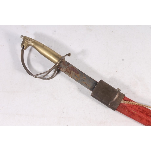 141 - Middle Eastern brass hilted sabre.