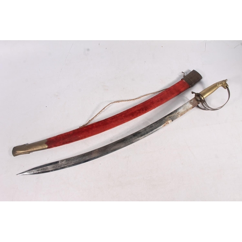 141 - Middle Eastern brass hilted sabre.