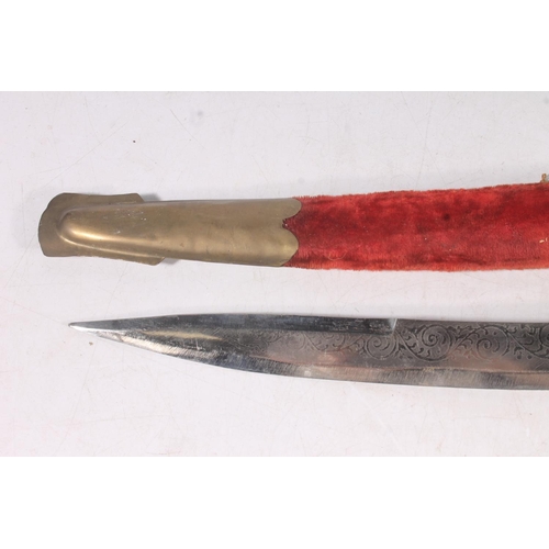 141 - Middle Eastern brass hilted sabre.